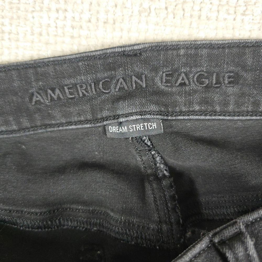 American Eagle Dream Stretch Skinny Jeans Womens 12 Regular Black High Rise - Picture 2 of 9